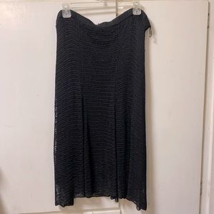 ALFANI Black Mesh Midi Skirt